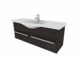 Bathroom vanity with drawer 3d model preview