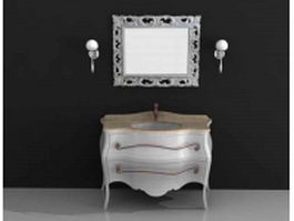 Classic vanity cabinet 3d model preview