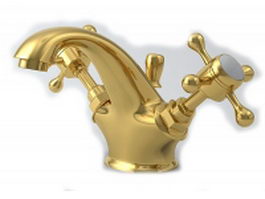 Brass faucet 3d model preview