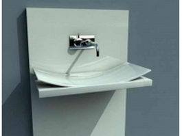 Bathroom hand basin 3d model preview
