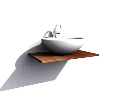 Bowl basin sink 3d rendering
