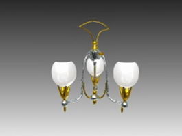 Simple gold chandelier 3d model preview