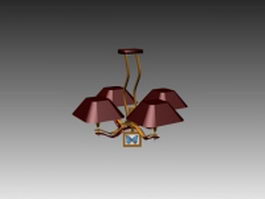 Simple modern chandelier 3d model preview