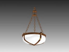 Chain hanging lamp 3d model preview