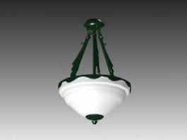 Drum shade ceiling light 3d model preview
