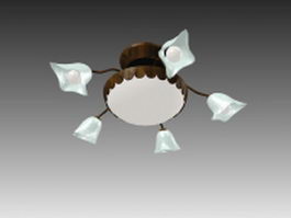 Decorative flower ceiling lamp 3d model preview