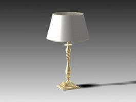 Classic table lamp with lampshade 3d model preview