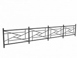 Black designed railing 3d model preview