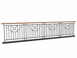 Wrought iron street railing 3d model preview