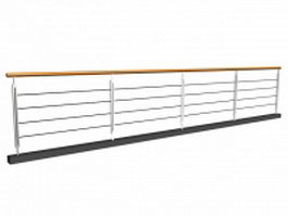 Balcony steel railing 3d model preview