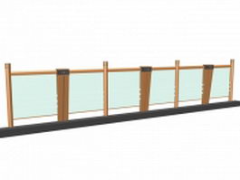 Glass railing design for balcony 3d model preview