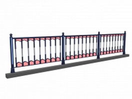 Street decorative railing 3d model preview