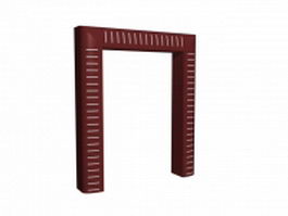 Double door frame 3d model preview