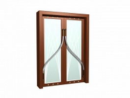 Glazed door for meeting room 3d model preview