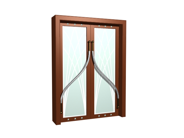 Glazed door for meeting room 3d rendering