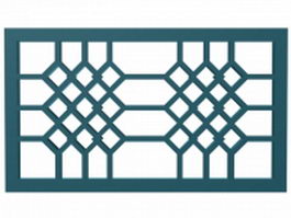Chinese window lattice panel 3d model preview