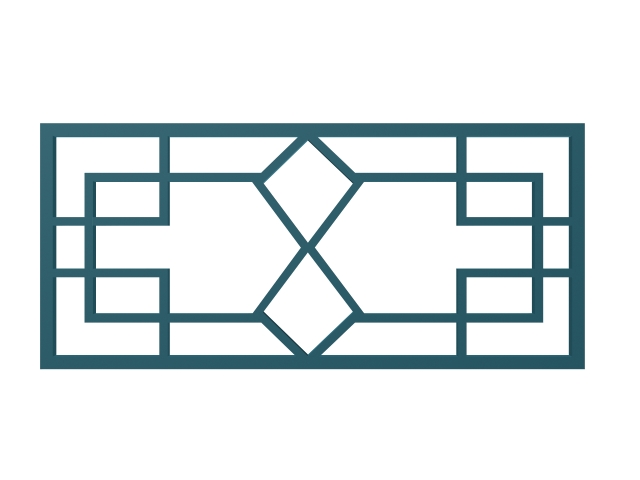 Chinese style window lattice 3d rendering