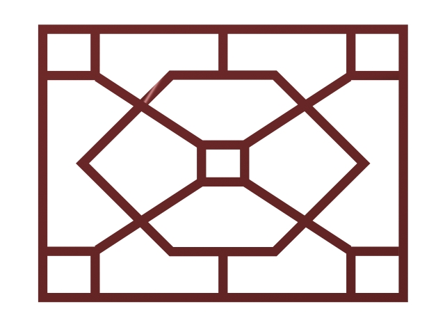 Latticework window grille 3d rendering