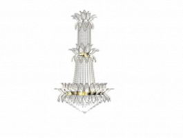 Crystal drop chandelier lights 3d model preview