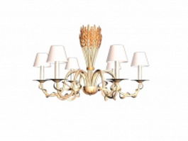 Chandelier lights with shades 3d model preview