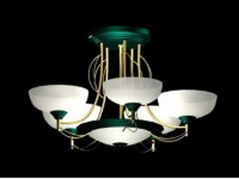 6-light bowl chandelier 3d model preview