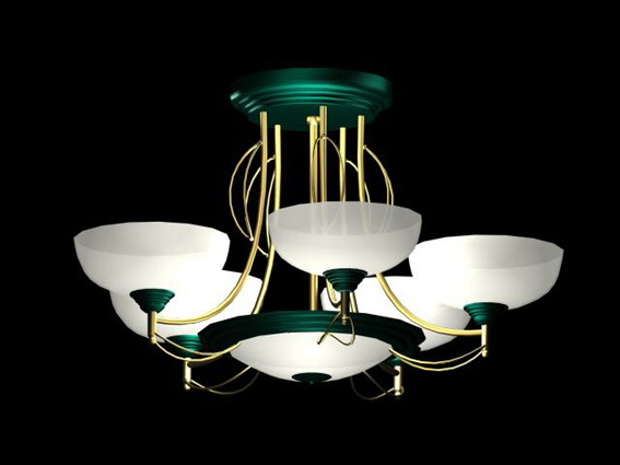 6-light bowl chandelier 3d rendering