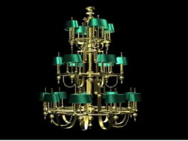 Rustic industrial chandelier 3d model preview