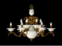 Classic candle chandelier 3d model preview