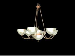 Bronze 6 light chandelier 3d model preview