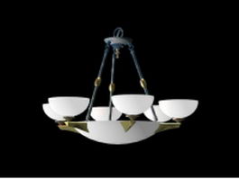 Alabaster bowl chandelier 3d model preview