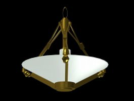 Alabaster with brass ceiling light 3d model preview