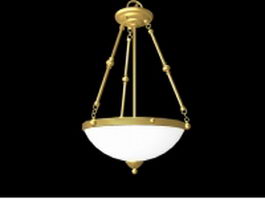 Inverted bowl pendant lighting 3d model preview