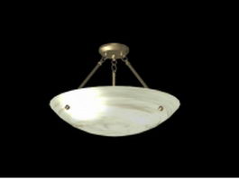 Alabaster stone bowl pendant 3d model preview