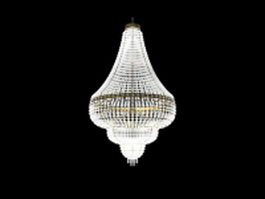 Empire style crystal chandelier 3d model preview