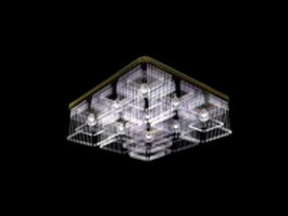 Crystal square ceiling light 3d model preview