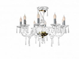 Candle crystal chandelier 3d model preview