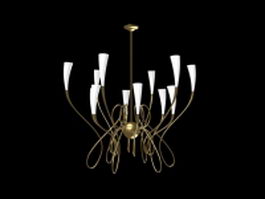 Brass chandelier makeover 3d model preview