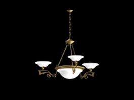 Antique brass chandelier lighting 3d model preview