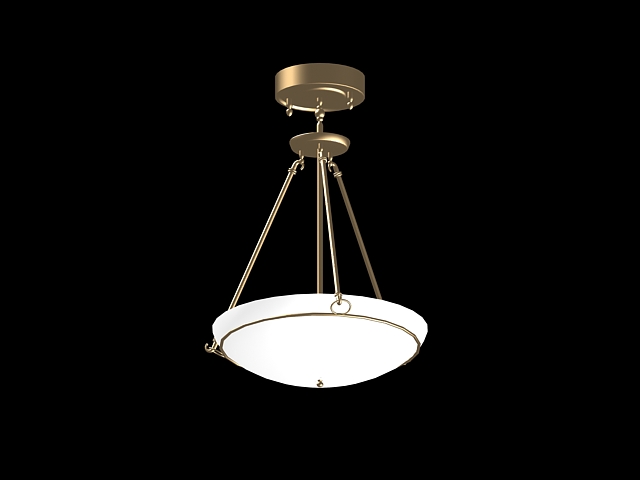 Inverted bowl pendant lamp 3d rendering