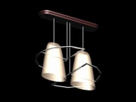 Fixed two-light pendant 3d model preview