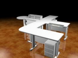 Office partition workbench 3d model preview