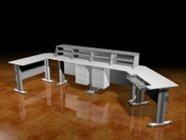 Studio workstation desk 3d model preview