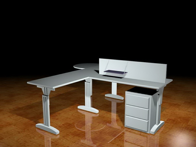 Two people office workstation 3d rendering