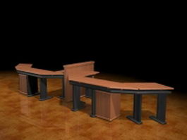 2 person workstation desk 3d preview