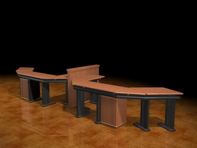 2 person workstation desk 3d rendering