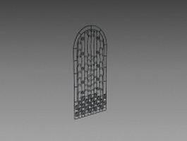 Wrought iron fence gate 3d preview
