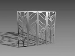Steel window guards 3d model preview