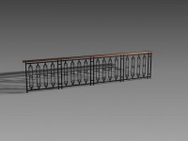 Interior railing design 3d model preview