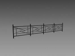 Wrought iron fencing 3d model preview