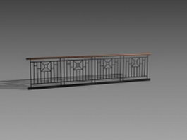 Iron handrail design 3d model preview